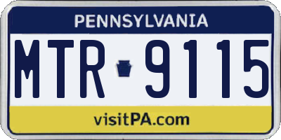 PA license plate MTR9115