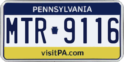 PA license plate MTR9116
