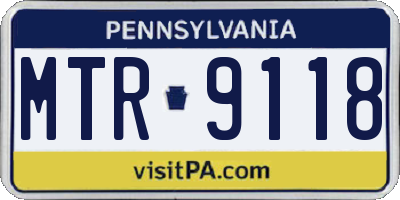 PA license plate MTR9118