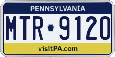 PA license plate MTR9120
