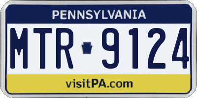 PA license plate MTR9124