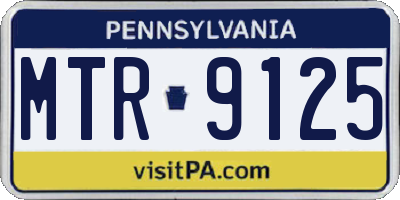 PA license plate MTR9125