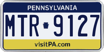 PA license plate MTR9127