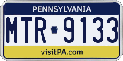 PA license plate MTR9133