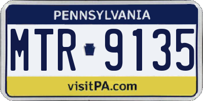 PA license plate MTR9135