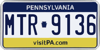 PA license plate MTR9136