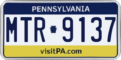 PA license plate MTR9137