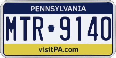 PA license plate MTR9140