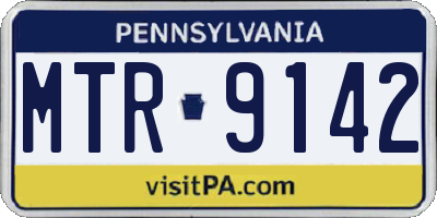 PA license plate MTR9142