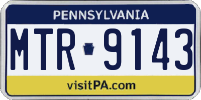PA license plate MTR9143