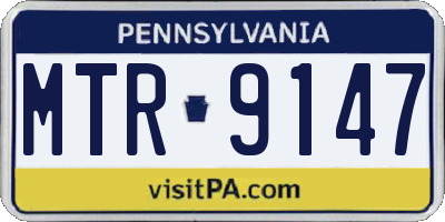 PA license plate MTR9147