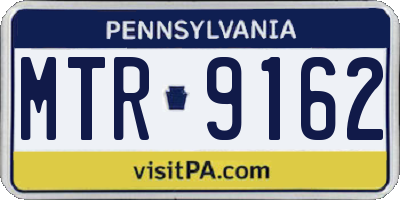 PA license plate MTR9162