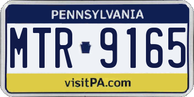 PA license plate MTR9165