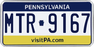 PA license plate MTR9167