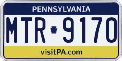 PA license plate MTR9170