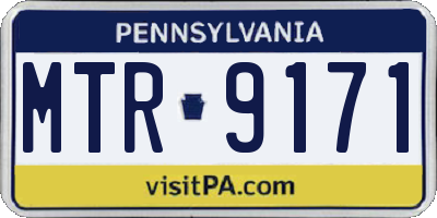 PA license plate MTR9171