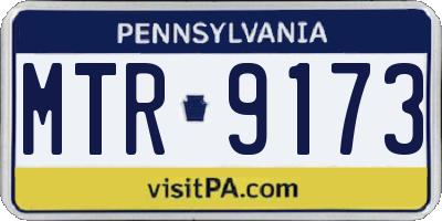 PA license plate MTR9173