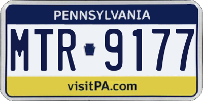 PA license plate MTR9177