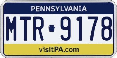 PA license plate MTR9178