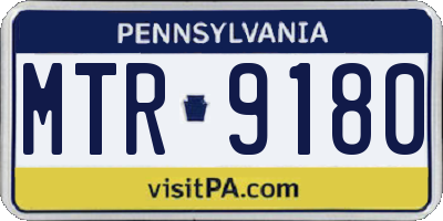 PA license plate MTR9180