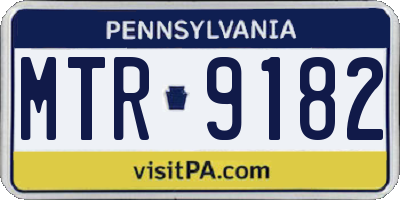 PA license plate MTR9182