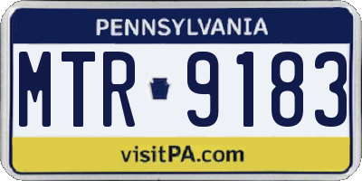 PA license plate MTR9183