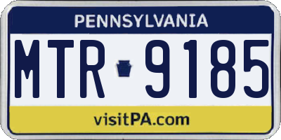 PA license plate MTR9185