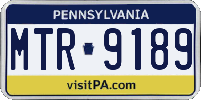 PA license plate MTR9189