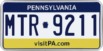 PA license plate MTR9211