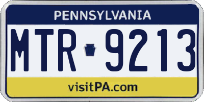 PA license plate MTR9213