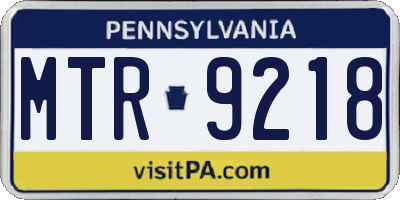 PA license plate MTR9218