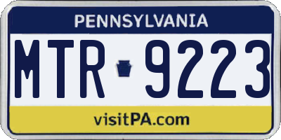 PA license plate MTR9223