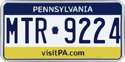PA license plate MTR9224