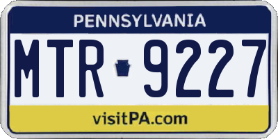 PA license plate MTR9227