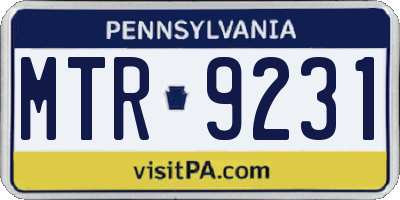 PA license plate MTR9231