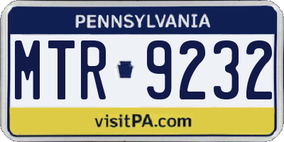 PA license plate MTR9232