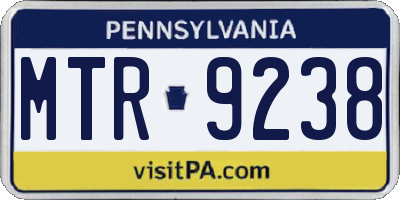 PA license plate MTR9238