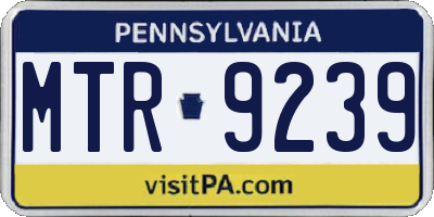 PA license plate MTR9239