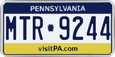 PA license plate MTR9244