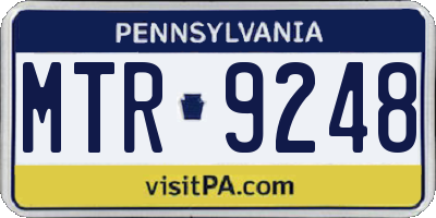 PA license plate MTR9248