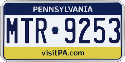 PA license plate MTR9253