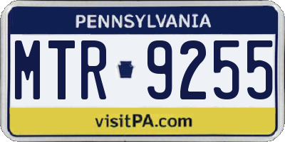 PA license plate MTR9255