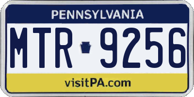 PA license plate MTR9256
