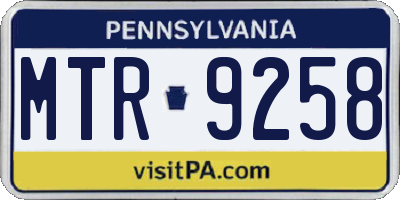PA license plate MTR9258