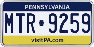 PA license plate MTR9259
