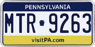 PA license plate MTR9263