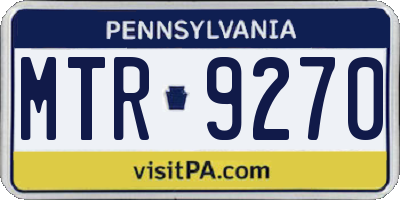 PA license plate MTR9270