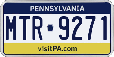 PA license plate MTR9271