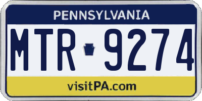 PA license plate MTR9274