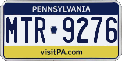PA license plate MTR9276